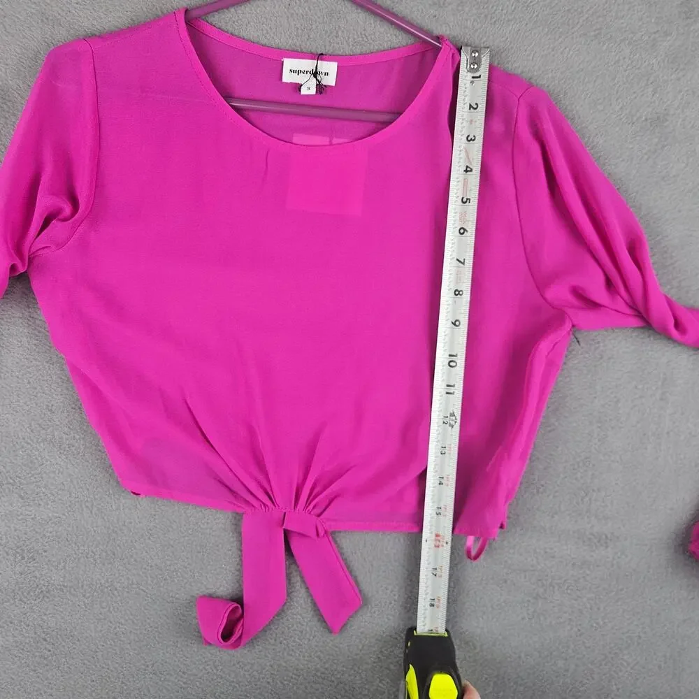 Jemma Tie Front Shirt in Fuchsia
superdown Fushsia - Picture 7 of 8